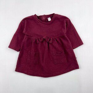 Petit Lem French Terry Dress in Burgundy 6 mo